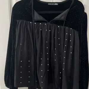 black velvet sequin top